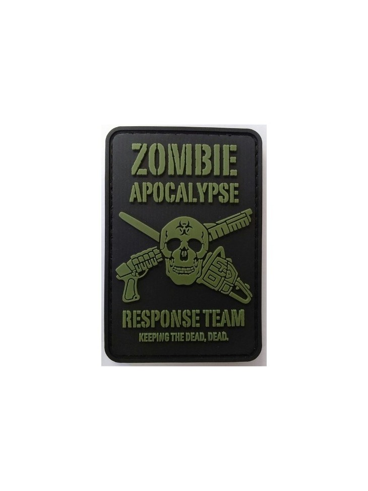 PVC Zombie Apocalypse Tactical Patch Black Velcro Backed