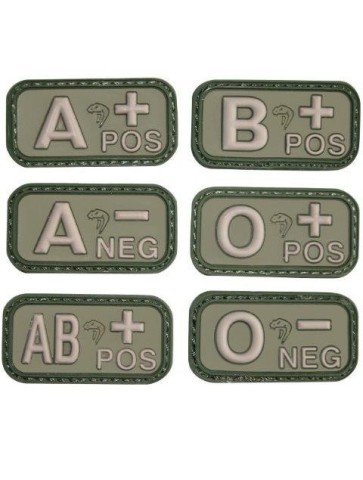 Viper PVC Blood Group Patch Military Forces Velcro Olive Green