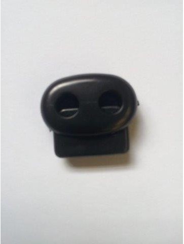 Twin Hole Cordlock Euro Cord Locks Black Plastic Pack of 2 (EVA-09)