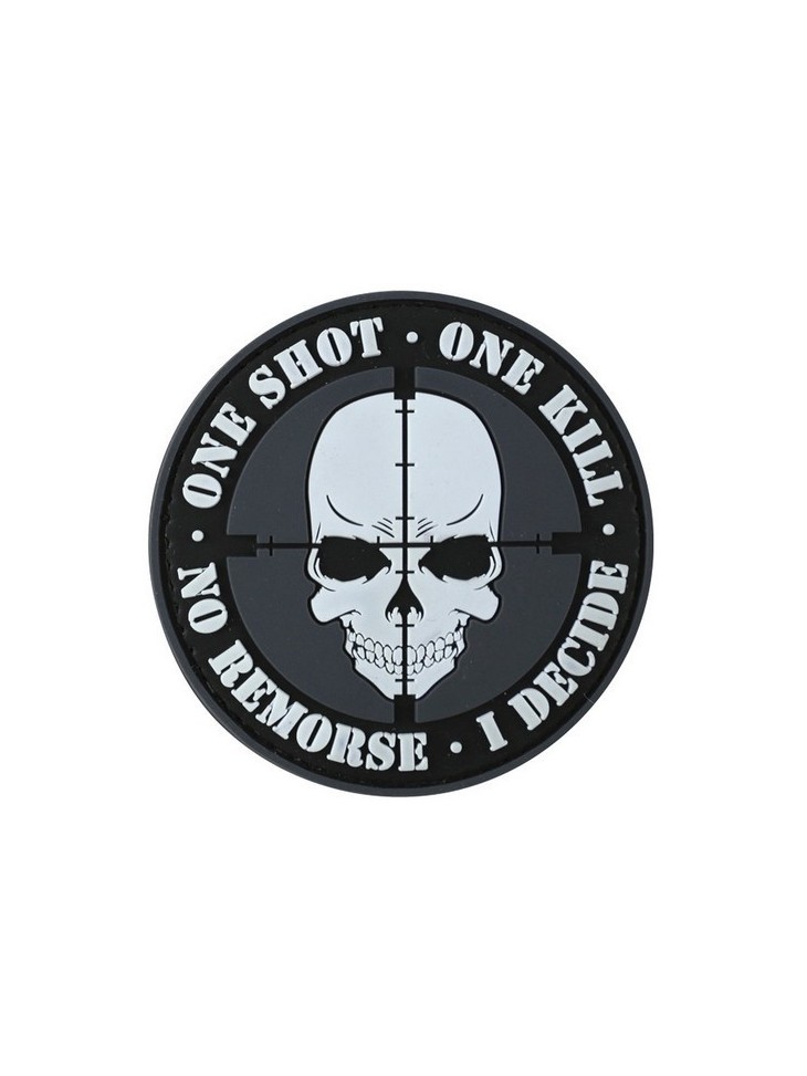 One Shot One Kill Tactical Patch Black Velcro Backed