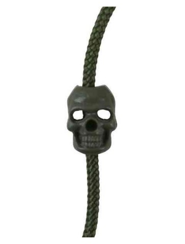 Pack10 Skull Cord Locks Stoppers Toggle Tactical Military Airsoft EMO Punk Olive