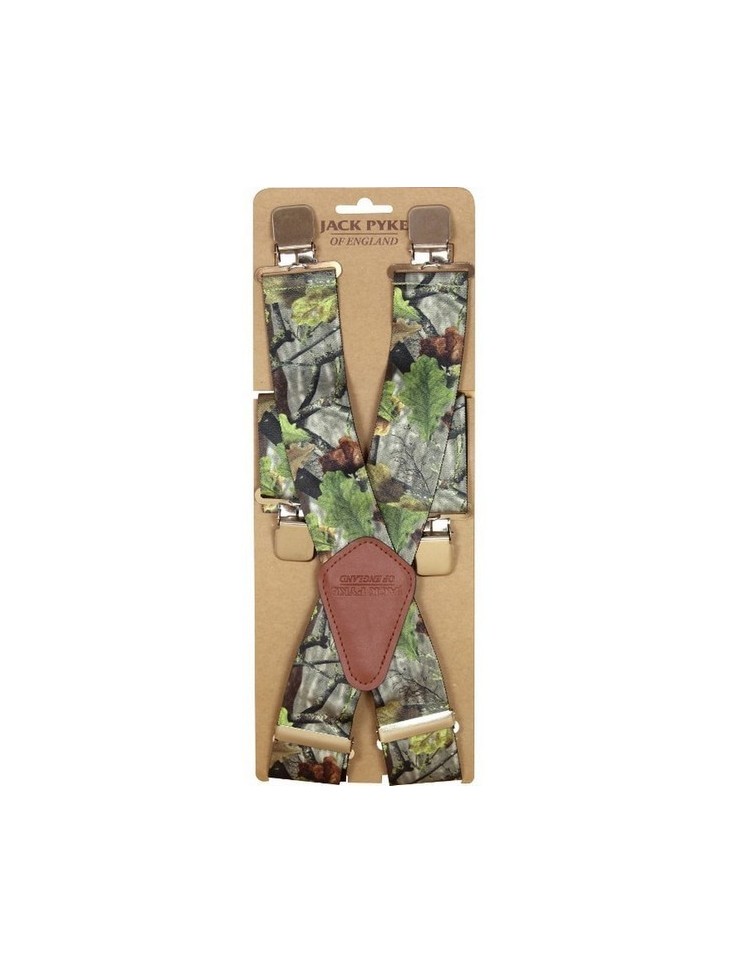 Jack Pyke Elasticated Shooting Braces Woodland Camouflage Pattern - Shooting Clothing Accessories