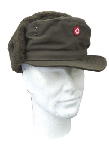 Genuine Surplus Ex Army Winter Hat Fur-lined Olive Green Peaked Thermal Warm