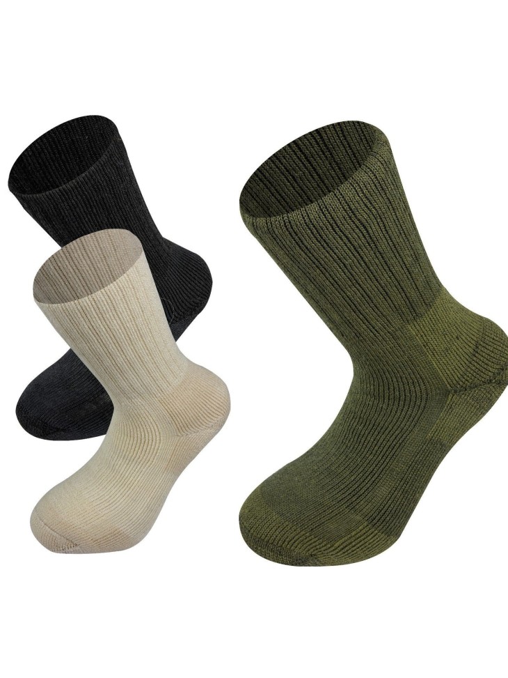 Highlander Norwegian Socks Mens Walking Hiking Outdoor Military Olive Black Wht