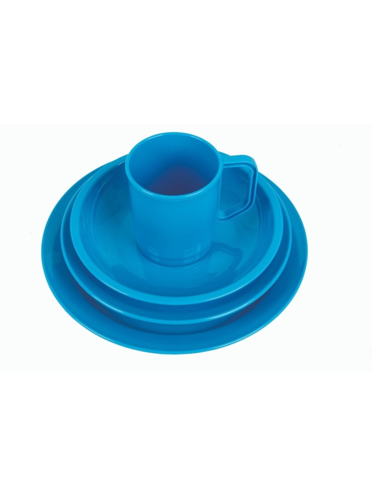 Highlander Plastic Camping Cup Mug Plate Bowl Cereal Tough Lightweight Aqua