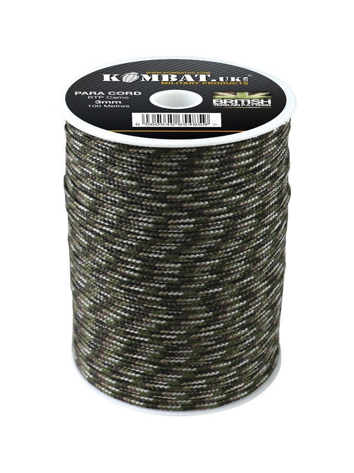 KT Paracord BTP Camo Camouflage 100 metre roll String Rope Military