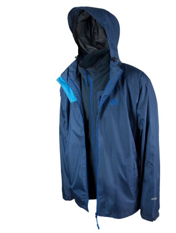 Highlander Torridon 3 in 1 Jacket Waterproof Windproof Fleece Coat Blue